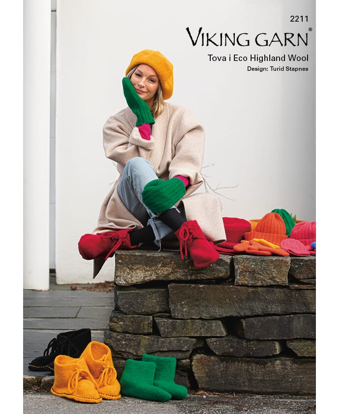 Filt Katalog fra Viking Garn. Alpehue, vanter og hjemmesko.
